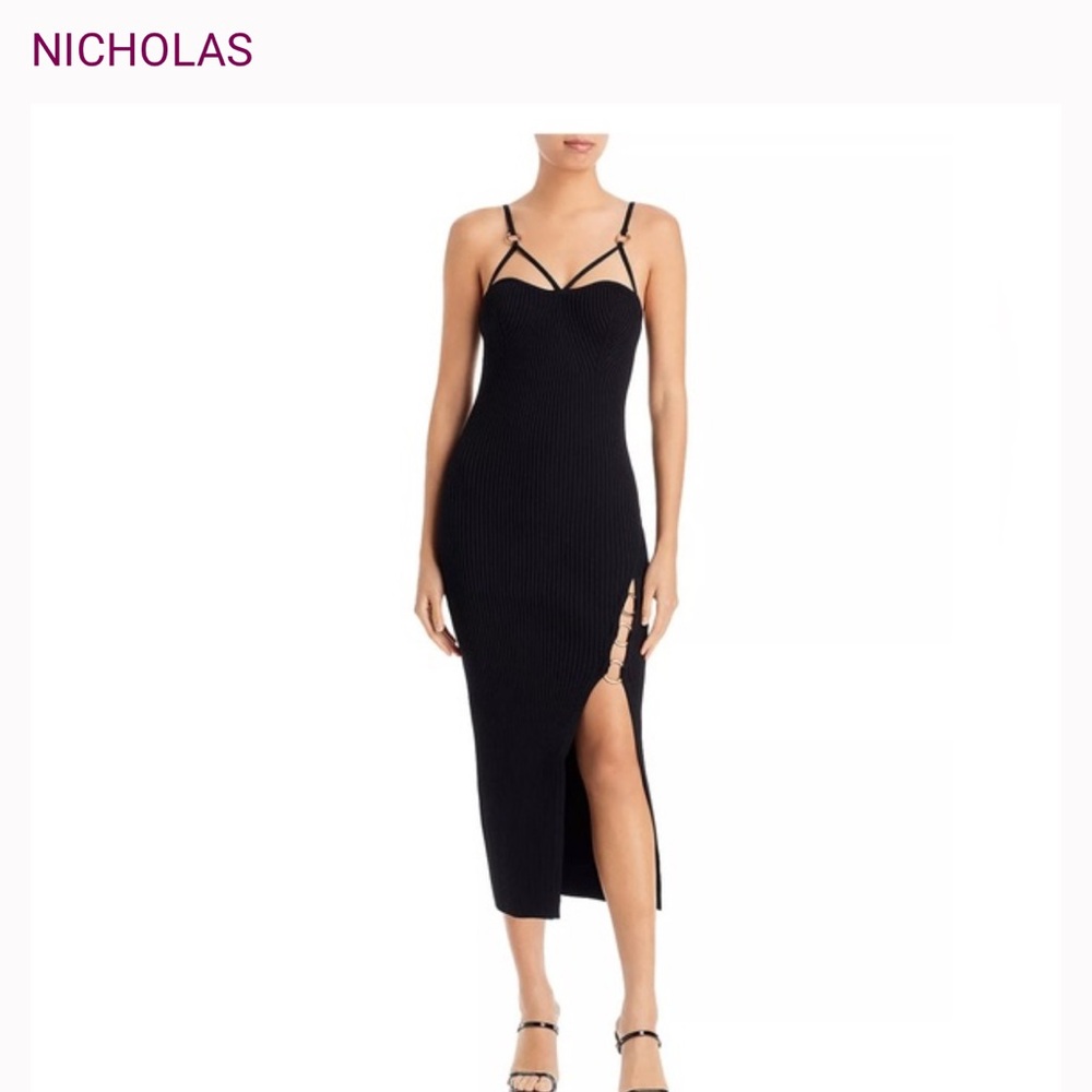 NICHOLAS the label | Jules Rib Knit Cage Dress w/ Rings